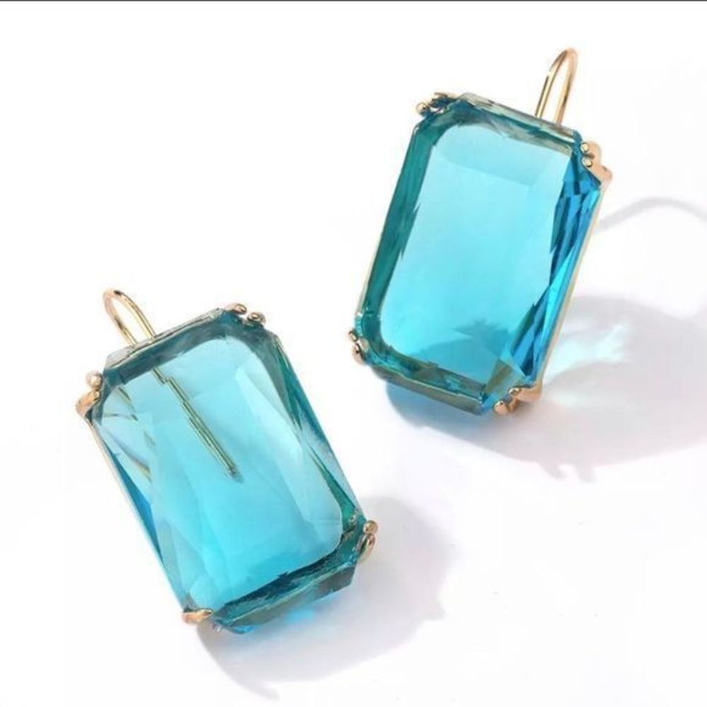 Candy Resin Drop Earrings - Blue